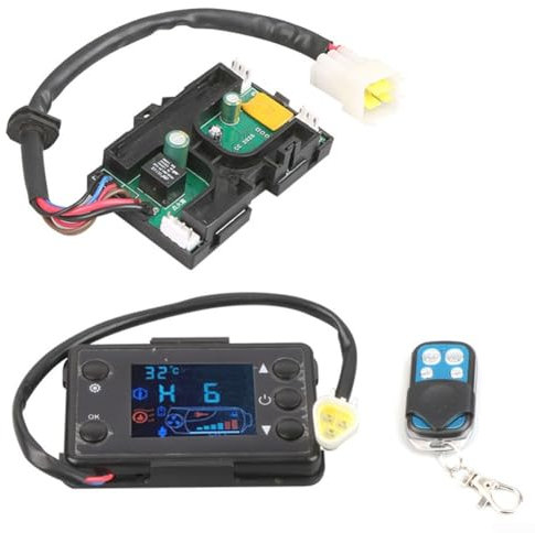 Emiif LCD-Schalter Standheizung Monitor mit 4-Tasten-Fernbedienung, Motherboard, für 3 KW 5 KW 8 KW Luft Diesel Standheizung (12 V)