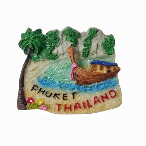 3D Phuket Island Thailand Fridge Magnet Travel Souvenir Refrigerator Decoration Resin Hand Painted Craft Collection