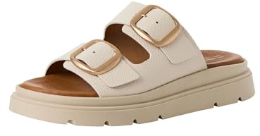 Tamaris Damen Heeled Mules Leder, beige, 38 EU