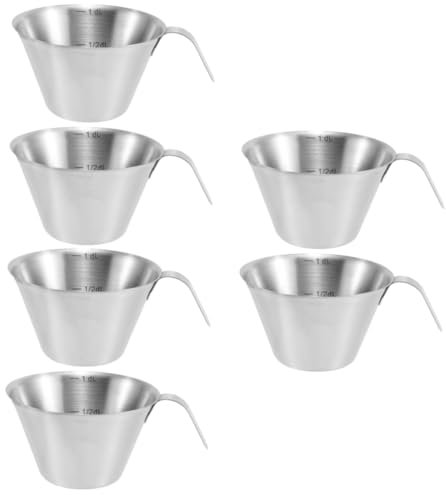 Cabilock 6 Piezas taza medidora de café vaso medidor de espresso taza de medida de café inoxidable taza de café taza cafe con leche tazas de espresso tazas de cafe expreso taza de leche