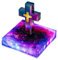 Magnetschwebebahn-Kreuz-Tischlampe LED-Kreuz-Ornament mit leuchtendem Sockel Jesus segnet die Bibel LED-Licht für Büro Heimdekoration Geburtstagsgeschenke,C,1