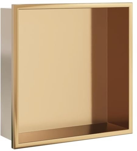 vidaXL Hornacina Ducha Acero Inoxidable Dorado Cepillado 32x32x9 cm, hornacina de baño, hornacina en el baño, hornacina de Ducha de Acero Inoxidable