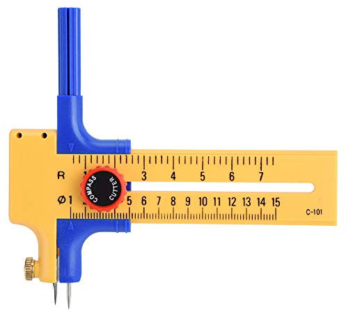Adjustable Compass Circle Cutter Tool, Large Size Circular Cutting for Steady Cutting with Drive for Paper, with Storage Box for DIY Projects and Crafts