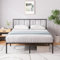 ZINUS Justin Double Bed Frame – Bed 190x135 cm – 35cm Height – Metal Bed Frame with Headboard – Platform bed frame with steel slat support – Modern Design - Easy Assembly – Black