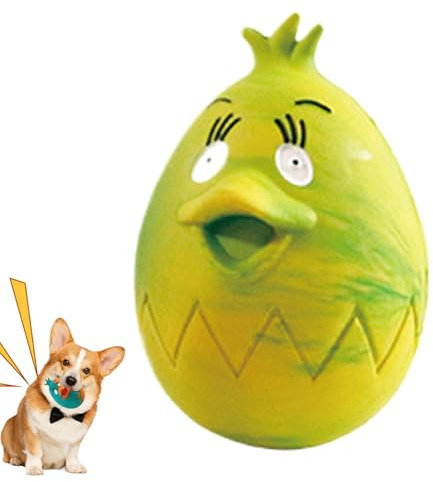 GkgWuxf Quietschendes Osterei-Hundespielzeug, Gummi-Ei-Hundespielzeug | Interaktives Hunde-Ei-Spielzeug aus Gummi,Buntes Huhn-Form-Ostern-Haustier-Ei-Spielzeug, für kleine Hunde oder große Hunde