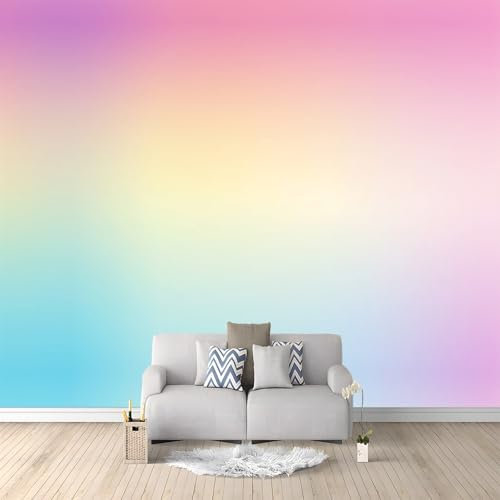 Tapete 3D Fototapete Regenbogen-Farbverlauf-Hintergrund 350x256 cm Vliestapete Wandtapete Wandbilder 3D Druck Foto Tapeten für Wohnzimmer Schlafzimmer Vlies Tapete Motivtapeten