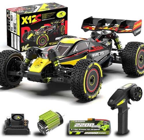 LAFPACY 1/14 Brushless RC Cars für Erwachsene, Max 60+ MPH Fast RC Buggy, All Terrain High Speed Remote Control Car Hobby Off-Road RC Truck 4x4 Monster Trucks mit 3S Batterie