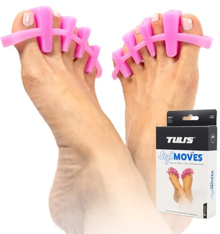 Tuli’s SoftMoves – Verstellbare Zehenspreizer zur Unterstützung der Ausrichtung, bei Hallux Valgus, Hammerzehen, Plantarfasziitis und Morton-Neurom, Einheitsgröße, Rosa