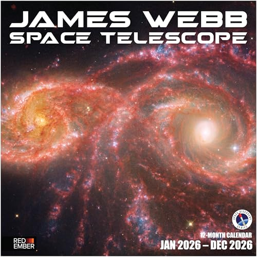 RED EMBER James Webb Weltraumteleskop 2026 Wandkalender 12 Monate 30, Geöffnet Dickes Stabiles Papier Geschenk Kalender 2026, 5 X 61 Cm