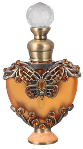 VICASKY Empty Perfume Bottle Refillable Perfume Bottle for Travel Essential Oil Container Portable Liquid Holder Vintage Home Decor Accessory 5.00 X 1.50 X 9.00 cm 1 pack