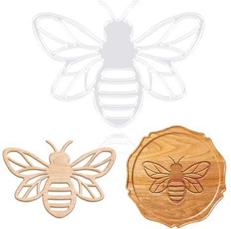 INFUNLY Honey Bee Acrylic Router Template 7.9x7.9 inches Clear Router Inlay Template Insect Transparent Carving Templates for Woodworking Curvy Tracing Stencils Router Guide Tool for DIY Craft