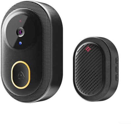 Zilimontt Videocitofono con telecamera 1080p per visione notturna, citofono vivavoce IP65, impermeabile, WiFi, 24 g, compatibile con Tuya App Abs Housing per agenti atmosferici (nero)
