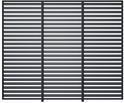 PRIMEYARD 3-teilige Lamellenwand aus Aluminium - statisches Paneel in Anthrazit für Pergola Premium