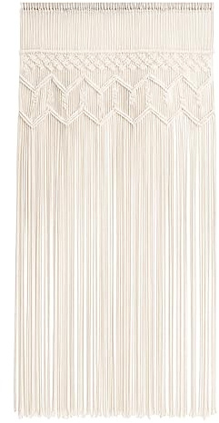 GreenWhim Macrame Doorway Curtain Long Style 200×97cm – Handmade Boho Door Curtain, Woven Tassel Room Divider for Doorways, Windows, Living Room and Bedroom Decor