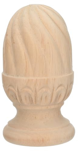 ABOOFAN Handcrafted Wood Pineapple-Shaped Bed Post Decoration with Easy Installation, Beige Wood Baluster Topper for Stair Railing Columns, for DIY Furniture Woodworking and Home Décor
