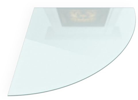 Viertelkreis Unterlage für Kaminöfen ¼ 100x100 cm | Funkenschutzplatte | Hitzebeständige Kaminplatte | Kratzfestes Kaminglas | Bodenschutz vor Funken | Elegantes Design | aus Glas - Matt Effekt