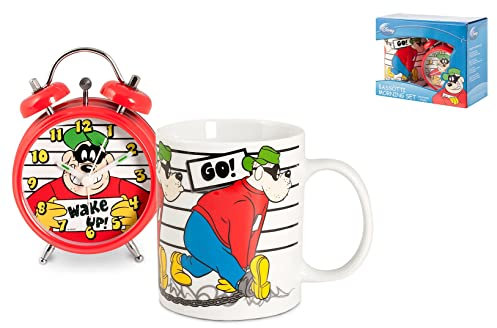 Disney Rapetou Réveil avec Tasse, Porcelaine, Plastique et Métal, Multicouleurs, 2 Pièces