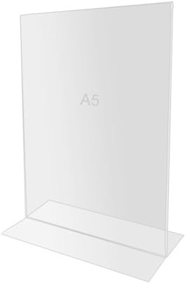 Studiocen Elegante Aufsteller A5 Speisekarte - Tischaufsteller A5 Acryl Ideal für Büro, Rezeption, Hochzeit - Restaurant Menühalter - Präsentation für Ihre Veranstaltung - Tischnummern Hochzeit