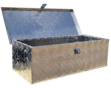 US PRO TOOLS ALUMINIUM CHEQUER JOB SITE BOX SAFE CHEST TOOL BOX VAN TRUCK