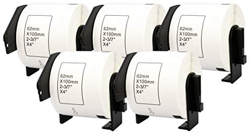 Printing Saver 5 Adressetiketten DK-11202 Rolle Etiketten Kompatibel mit Brother P-Touch QL 1050N 1060N 1100 500 500BW 550 570 580 580N 700 710W 800 820NWB 62mm x 100mm