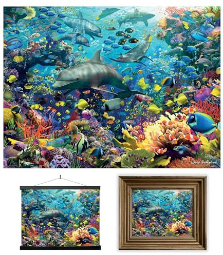 3D LiveLife Linsenförmige Wandkunst Drucke - Delfin Freude von Deluxebase. Ungerahmtes 3D Ozean Poster. Perfekter Wandfüller. Original kunstwerk lizenziert von bekannt künstler, David Penfound