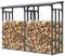 QUICK STAR 2 Stück Metall Kaminholzregal Anthrazit 130 x 70 x 185 cm Garten Kaminholzunterstand 3,2 m³ / 4-5 SRM Kaminholzlager Stapelhilfe Aussen
