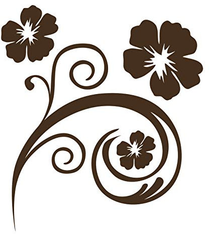 kleb-Drauf® | 1 Blumenranke | Braun - glänzend | Wandtattoo Wandaufkleber Wandsticker Aufkleber Sticker | Wohnzimmer Schlafzimmer Kinderzimmer Küche Bad | Deko Wände Glas Fenster Tür Fliese