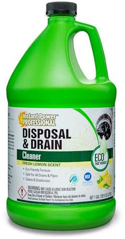 Instant Power Professional Disposal and Drain Cleaner - Keeps all Drains Clear and Running, Cleans and Deodorizes, Safe for Septic Tanks, 1 Gal