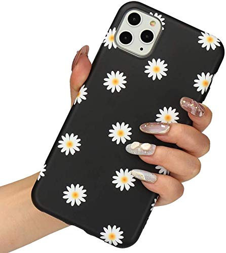 LCHULLE Handyhülle für iPhone 11 Pro Max Hülle Gänseblümchen Anti-Fingerabdruck Schutzhülle Ultradünn Mond Silikon Hülle TPU Bumper Case Cover Schutz Tasche Schale Gänseblümchen