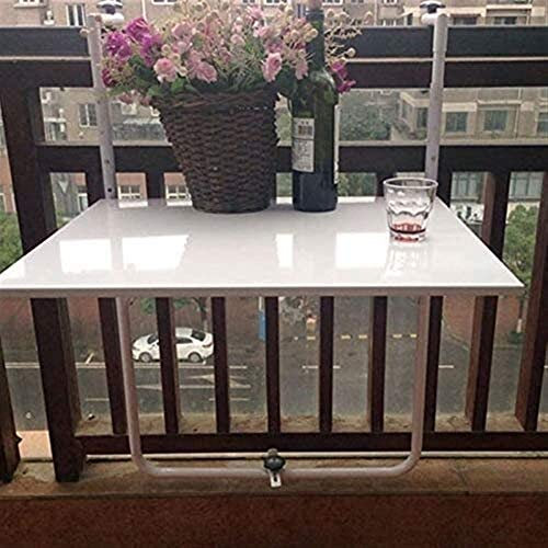 WENLI Outdoor Beistelltische Balkontisch Balkongeländertisch Outdoor Schweberegale Hängetisch mit verstellbarer Höhe Wandmontage-Tisch für Terrasse, Garten, Deck