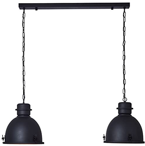 Brilliant Lampe, Kiki Pendelleuchte 2flg schwarz korund, Metall, 2x A60, E27, 52W,Normallampen (nicht enthalten)