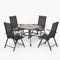 PHIVILLA 4+1 Terrassenmöbel Sitzgruppe Gartenstühle Tisch Klappstühle mit Aluminium 6X verstellbar mit 7, Balkonmöbel Gartenmöbel Sets
