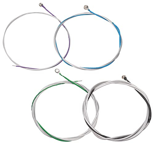 Unxuey Cellophansaiten komplettes Set (A-D-G-C) Universal-Stahlkern, Aluminium, Magnesium, gewickelt, 4 Größen, mit vernickeltem Kugelende für Cello-Verwendung