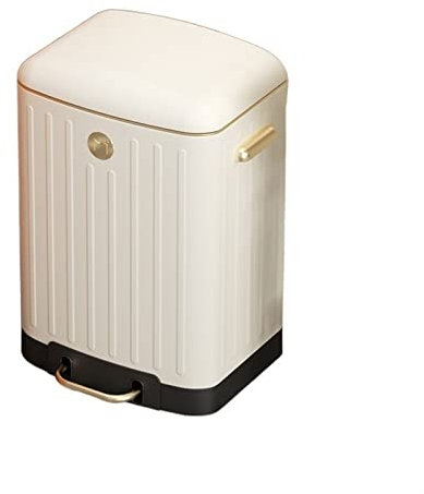 TOMYEUS Kompost Bin Kök/Skräp 12L Poubelle De Cuisine De Grande Capacité Poubelle De Luxe en Acier Inoxydable À Commande Au Pied Rétro Lumière Convient for Le Salon De La Cuisine Steg papperskorgen