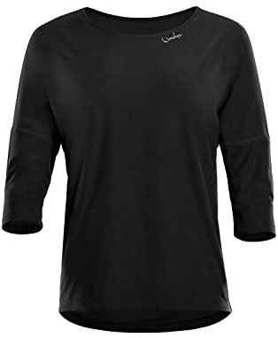WINSHAPE Damen Functional Light And Soft ¾-arm Top Dt111ls Yoga-Shirt, Schwarz, L EU