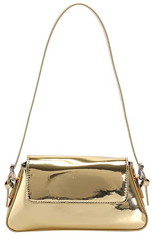 TIAASTAP Handtasche Damen Klein Umhängetasche Abendtasche y2k Hobo Bag Schultertasche Clutch Geldbörse Mini Handtasche Vintage & Elegant, Handbags Shoulder Bag for Women, Gold