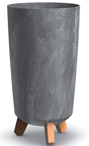 B2C Round Gracia Style Planter With Legs Tall Plant Pot Indoor Outdoor Garden Decor (Marengo)