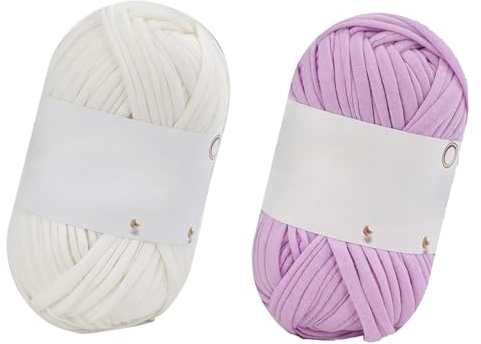 2 Rollen Polyestergarn,Wohnkulturweichte Textilgarn,Häkelgarn Textile,perfekt für Häkelbäume,Häkeldecke