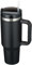 40oz Doppelwandiger Edelstahl Vakuum Isolierbecher Becher ,1200ml Tumbler Trinkbecher mit Griff Strohhalm Isolierter Kaffeebecher Autobecher Reisebecher Thermobecher Für Kalte Heiße Getränke (Schwarz)