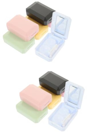 Healvian 12sets Portable Travel Mirror Contacts Lens Case Holder Box Container for Halloween Contact Lenses Eyes