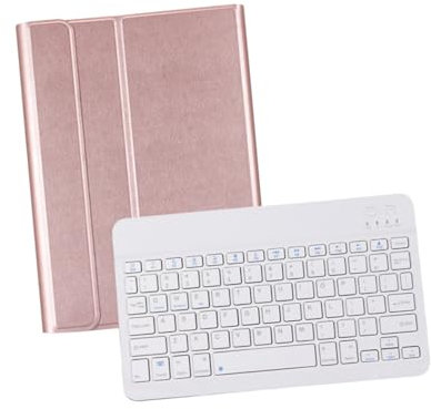 WATIIFUFU Custodia Protettiva in Pu Per Tablet Da 9 7 Pollici Con Tastiera Divisa Per 10 2 Pollici Colore Rosa Con Tastiera Bianca