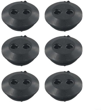 Pack Of 6 Dual Hole Rubber Grommets, 2-Hole Gas Trimmer Petrol Tank Grommet For Fuel Tank Replacement For Hedge Trimmer Applications
