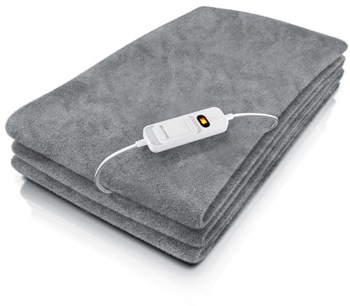 Brandson - Heizdecke mit Abschaltautomatik - XXL 180x130cm – Überhitzungsschutz - Turbo Heat - 120 Watt - Digitale Steuereinheit mit Anzeige der Heizstufe - Kuscheldecke Wärmedecke