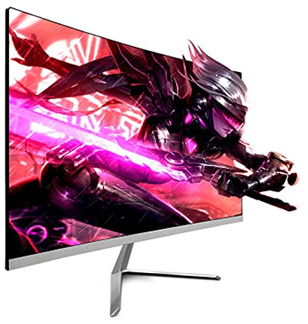 ATNCKS - 24 inch ultra-thin curved surface computer monitor, Full HD eye protection, LED external monitor, flicker-free and anti-glare, borderless design