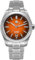 San Martin Herrenarmbanduhr SN0144-GL Automatikwerk 9015, Saphirglas, 10 Bar Taucheruhr für Herren, Blaues Zifferblatt, Orangenes Zifferblatt,Brown