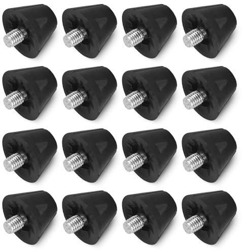 UICCVOKK 16 Stück Ersatzstollen für Fußballschuhe, Schraubstollen, Nylonstollen, Metallkopf-Ersatzstollen, 2 Größen, 13mm & 16mm, M5-Gewinde Fußball Studs, Ersatz Fußball Schuh Stollen Studs (Schwarz)
