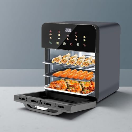 WEIMILOR Mini Forno per Pizza da 10 Litri con Forno a convezione 8 in 1, Forno Elettrico per cuocere e Grigliare, con 2 teglie, Calore Superiore/Inferiore