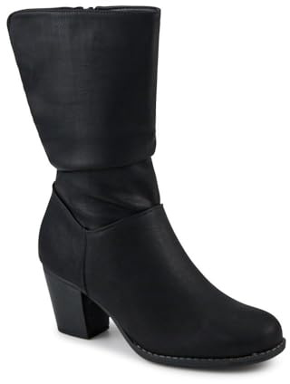 Pavers Block Heel Long Boots - Black Size 7