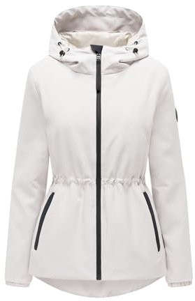 MARIKOO Damen Jacke (XS-3XL) wasserabweisend mit fester Kapuze, taillierbar - N127