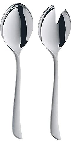 WMF Virginia Salatbesteck Edelstahl 23,8 cm, Salatgabel, Servierlöffel, Cromargan protect teilmattiert, kratzbeständig, spülmaschinenfest